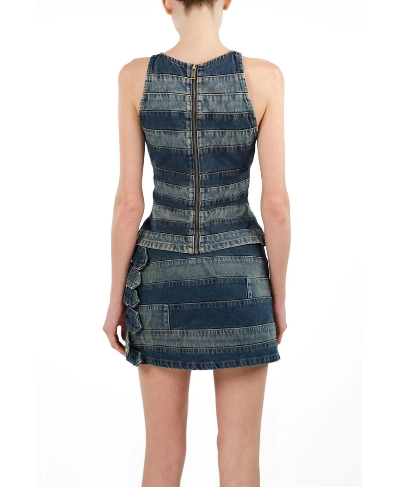 Nocturne Women's Halter Neck Denim Blouse