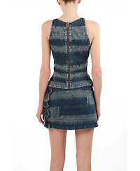 Nocturne Women's Halter Neck Denim Blouse