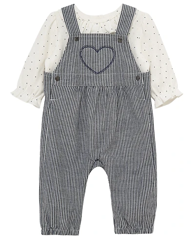 Little Me Baby Girls' Heart Top and Overall, 2-Piece set