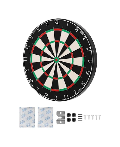 Sevorley Self-Healing Sisal Dartboard, 17.7 inch Professional Bristle Dartboard with Staple-Free Bullseye