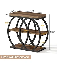 Tribesigns 3-Tier Narrow End Table with Metal Frame