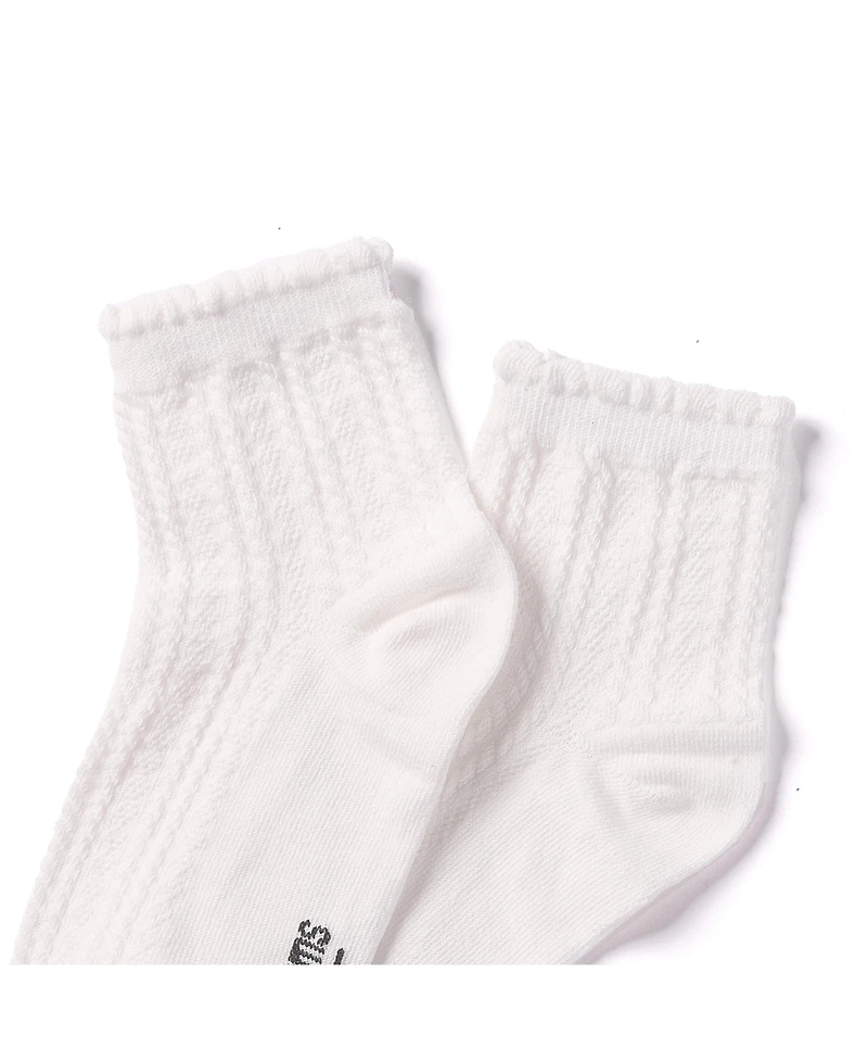Stems Women's Pointelle Ruffled Crew Socks