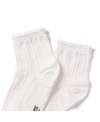 Stems Women's Pointelle Ruffled Crew Socks