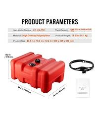 Sevorley Portable Marine Fuel Tank, 12 Gallon 55L Outboard Boat Gas Tank with Hose