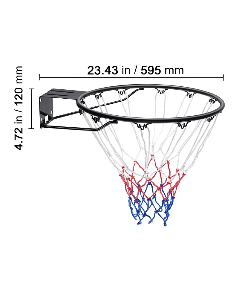 Sevorley 18-Inch Flex Basketball Rim, Heavy-Duty Steel Breakaway Goal with Double Spring and Net