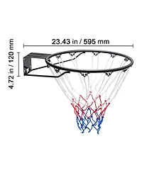 Sevorley 18-Inch Flex Basketball Rim, Heavy-Duty Steel Breakaway Goal with Double Spring and Net