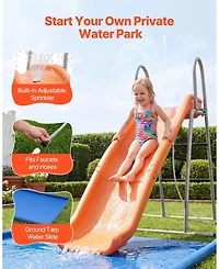 Sevorley Kids Water Slide with Adjustable Sprinkler and Ground Tarp for Backyard