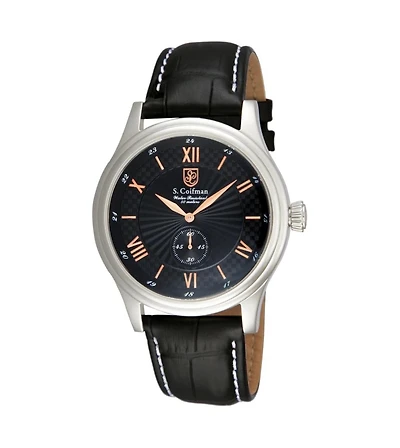 Invicta S.Coifman Men's Heritage Chronograph Dial Leather Strap Watch