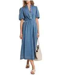 Mint Velvet Women's Denim Twist Midi Dress