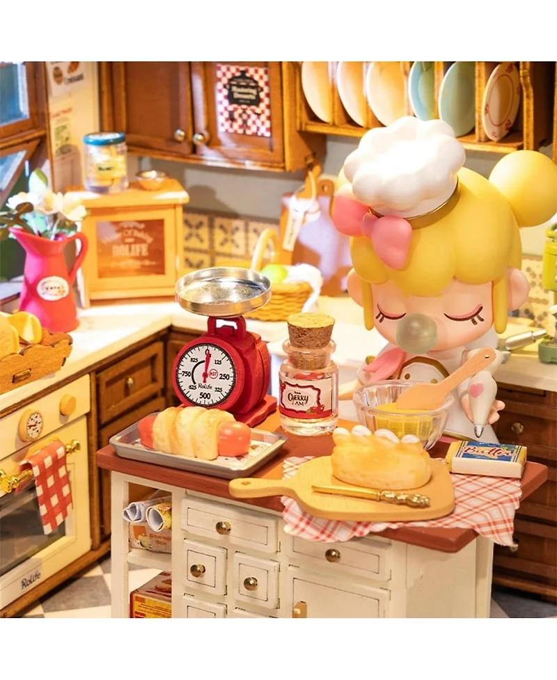 Robotime Baking Kitchen 3D Wooden Miniature Dollhouse Puzzle, Ages 3+