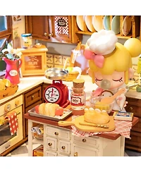 Robotime Baking Kitchen 3D Wooden Miniature Dollhouse Puzzle, Ages 3+