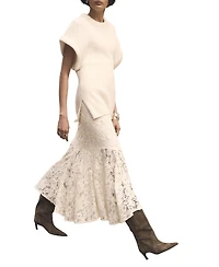 Mint Velvet Women's Lace Flounce Midi Skirt