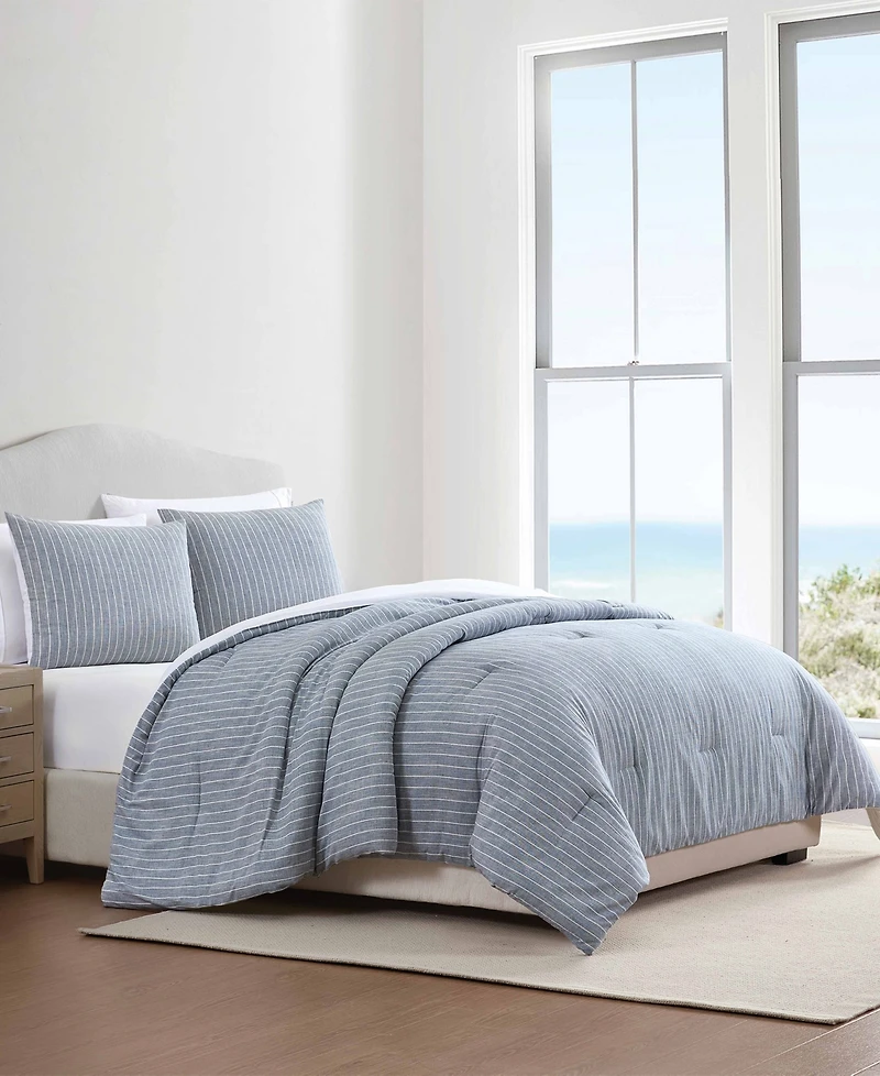 Palm Aire Jackson Stripe Cotton 3-Piece Comforter Set