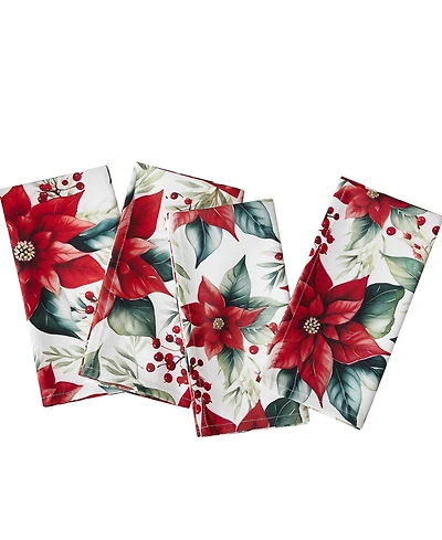 Avanti Poinsettia Classic Napkins, Set of 4