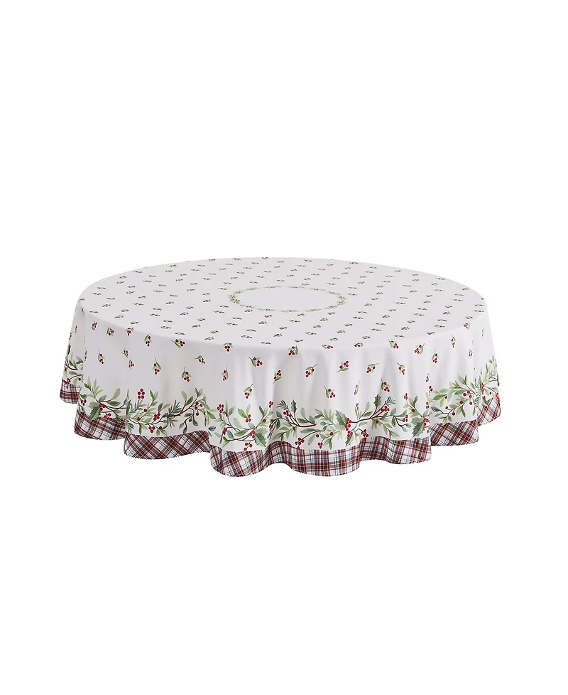 Avanti Holly Plaid Round Tablecloth, 70" x 70"