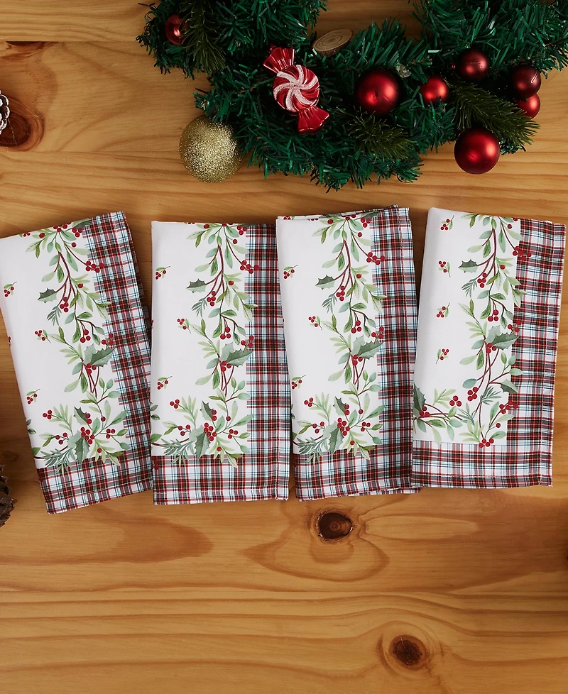 Avanti Holly Plaid Napkins, Set of 4