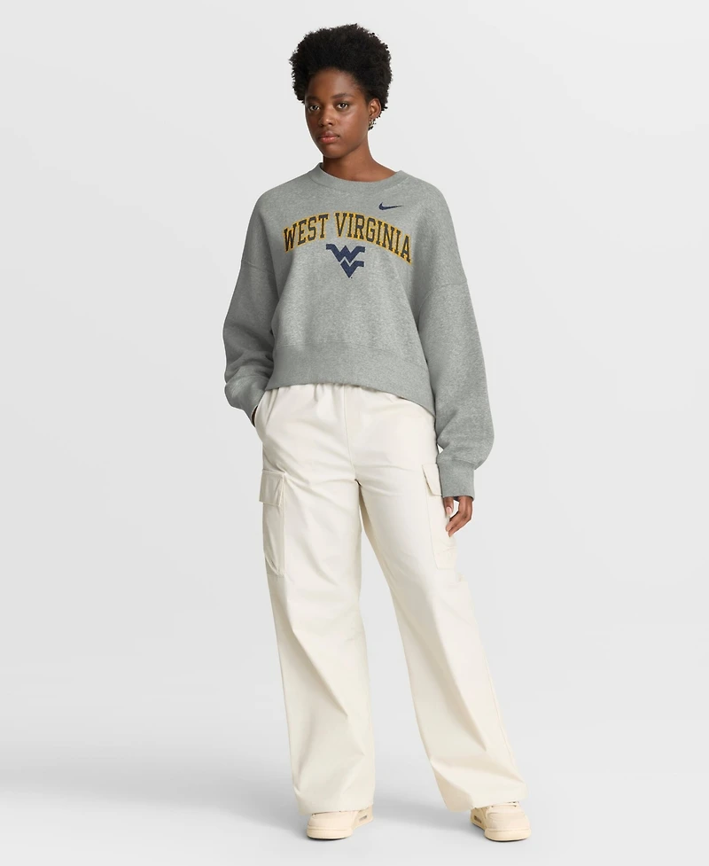 Women's Nike Heather Gray Penn State Nittany Lions Oversized Phoenix Arch Pullover Sweatshirt