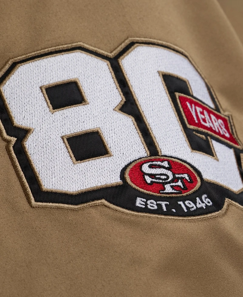 Mitchell & Ness Men's Scarlet/Gold San Francisco 49ers 80th Anniversary Heavyweight Satin Full-Snap Jacket