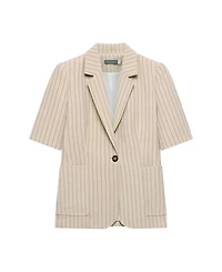 Mint Velvet Women's Pin Stripe Short Sleeve Blazer