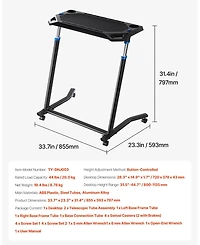Sevorley Mobile Foldable Cycling Desk, 8-Level Height-Adjustable Bike and Treadmill Workstation with Wheels