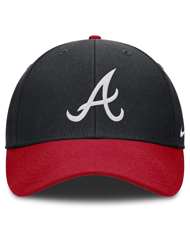 Nike Men's Navy/Red Atlanta Braves Dri-fit Club Adjustable Hat