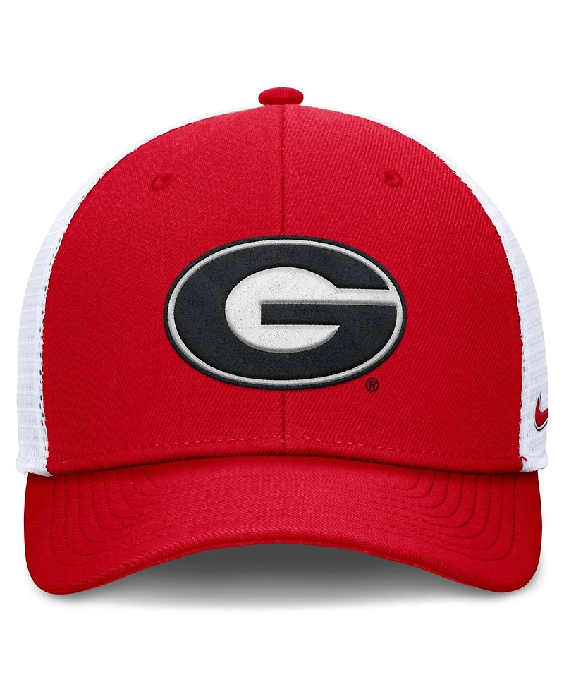 Nike Men's Red/White Georgia Bulldogs Rise Trucker Adjustable Hat