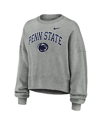 Women's Nike Heather Gray Penn State Nittany Lions Oversized Phoenix Arch Pullover Sweatshirt