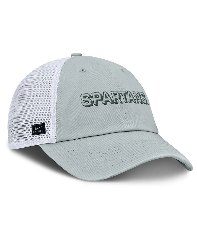 Nike Men's Gray Michigan State Spartans 2025 Gameday On-Field Club Adjustable Trucker Hat