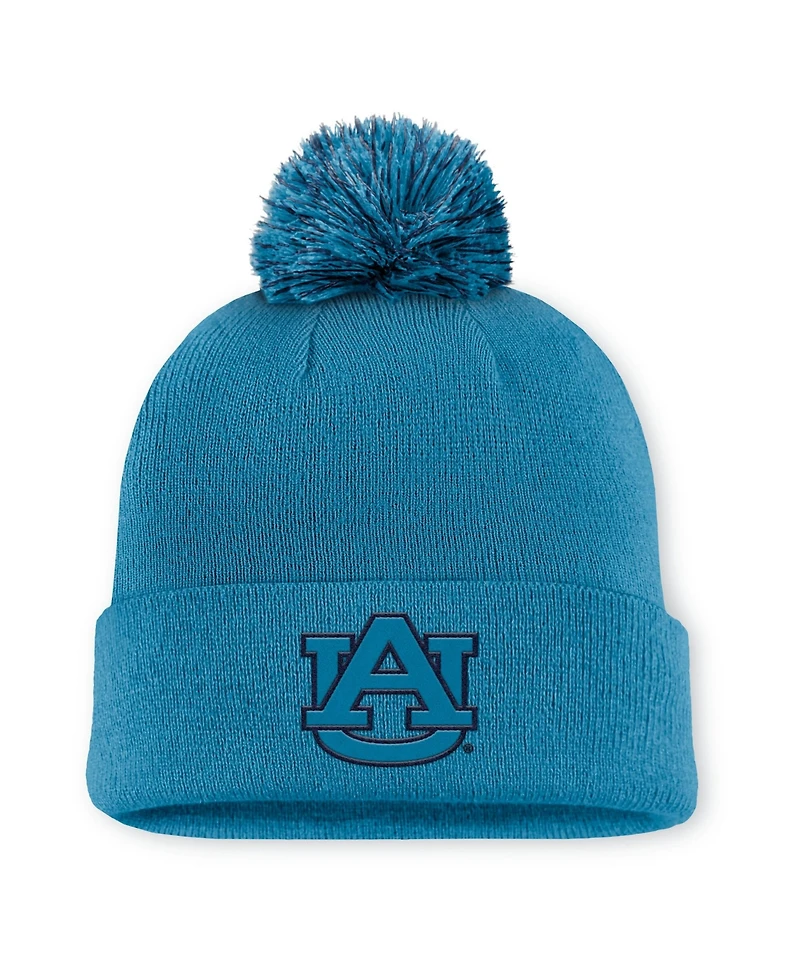 Men's Nike Turquoise Auburn Tigers Primetime Peak Campus Cuffed Knit Hat with Pom