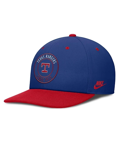 Nike Men's Royal/Red Texas Rangers Cooperstown Collection Pro Dri-fit Snapback Hat