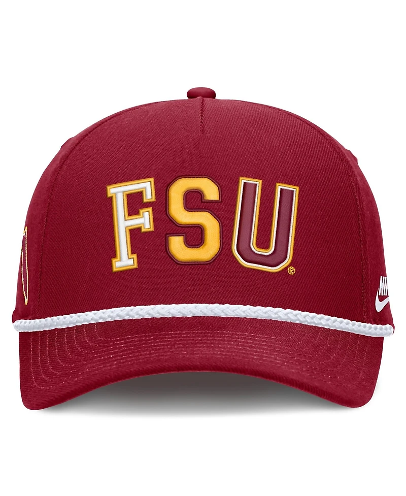 Men's and Women's Nike Garnet Florida State Seminoles 2026 Basketball Refresh 5-Panel Rope Rise Hat