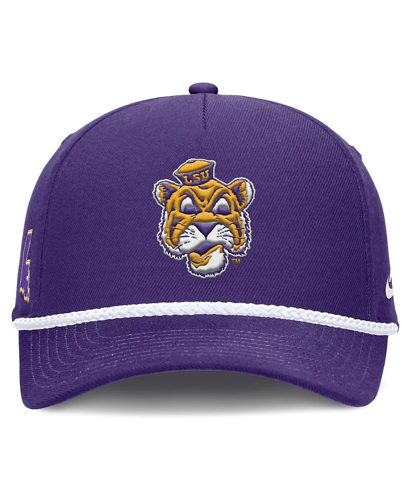 Men's and Women's Nike Purple Lsu Tigers 2026 Basketball Refresh 5-Panel Rope Rise Hat