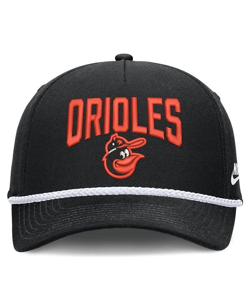 Men's Nike Black Baltimore Orioles Cooperstown Rise Adjustable Hat