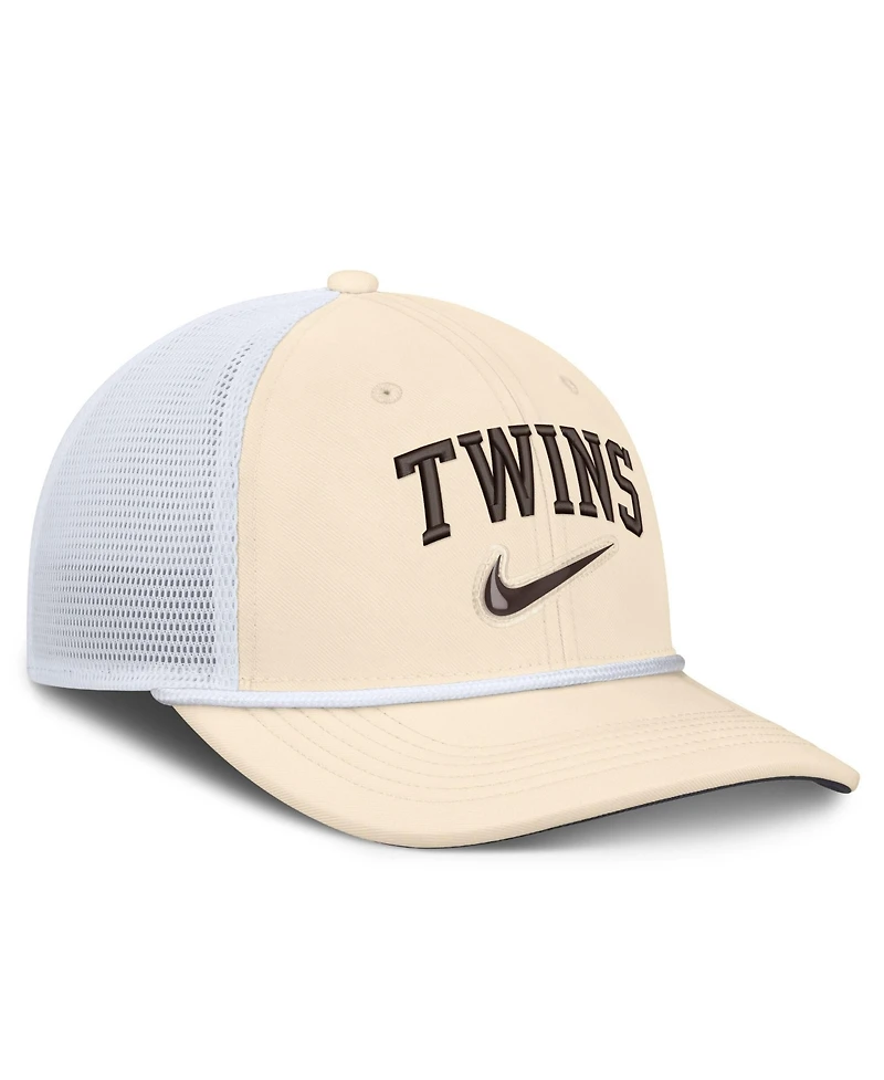 Men's Nike Natural/White Minnesota Twins Rise Dri-fit Trucker Adjustable Hat