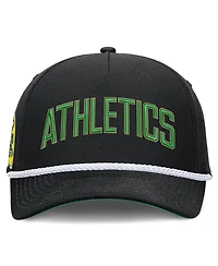 Men's Nike Black Oakland Athletics Cooperstown Collection Rise Adjustable Hat