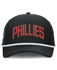 Men's Nike Black Philadelphia Phillies Cooperstown Collection Rise Adjustable Hat