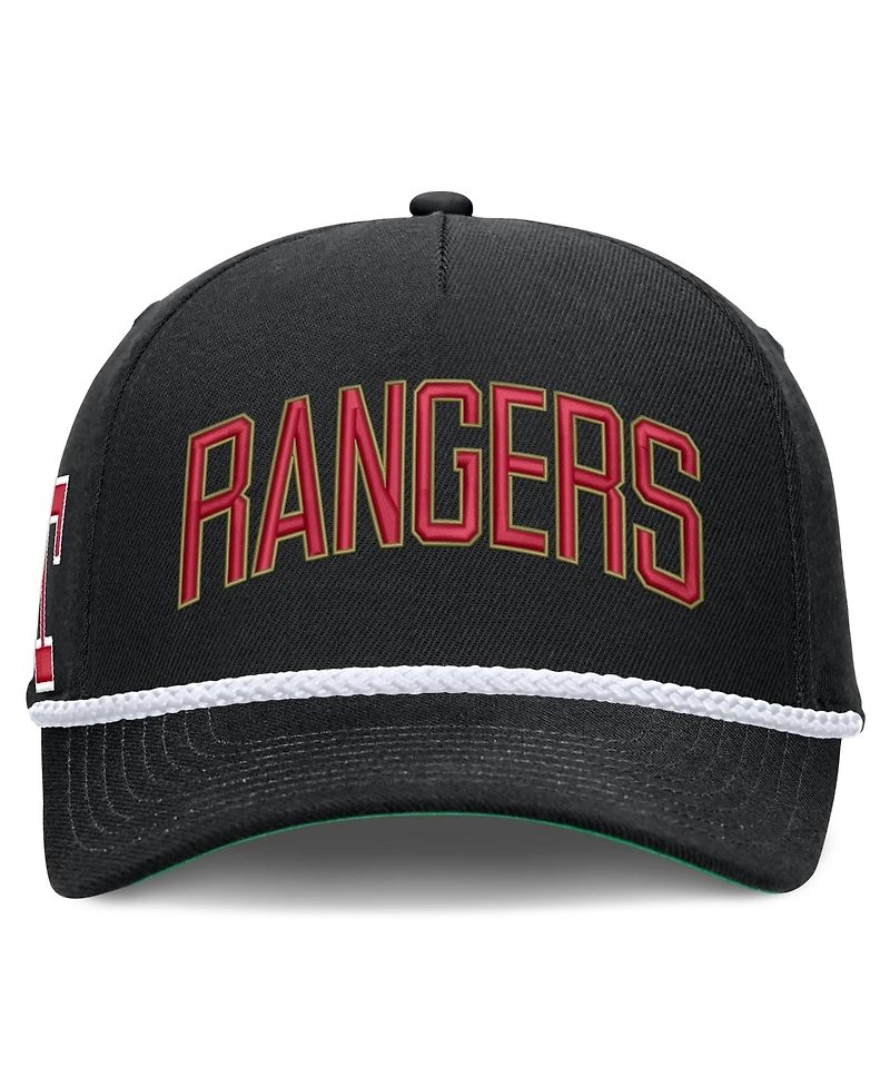 Men's Nike Black Texas Rangers Cooperstown Collection Rise Adjustable Hat
