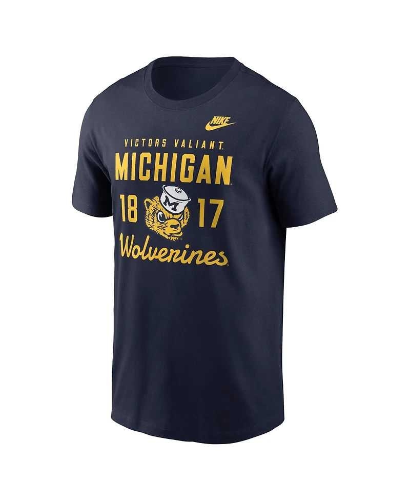 Nike Men's Navy Michigan Wolverines Legacy Stacked Established T-Shirt