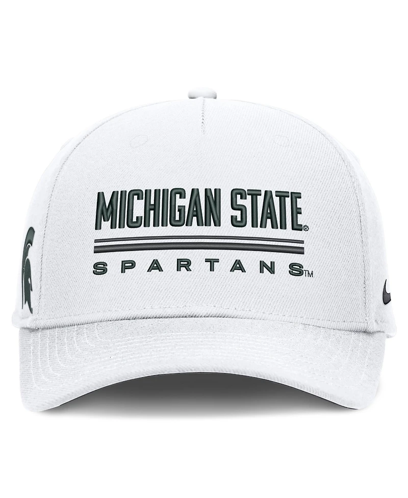 Men's Nike White Michigan State Spartans 2026 Sideline Dri-fit Rise Adjustable Hat
