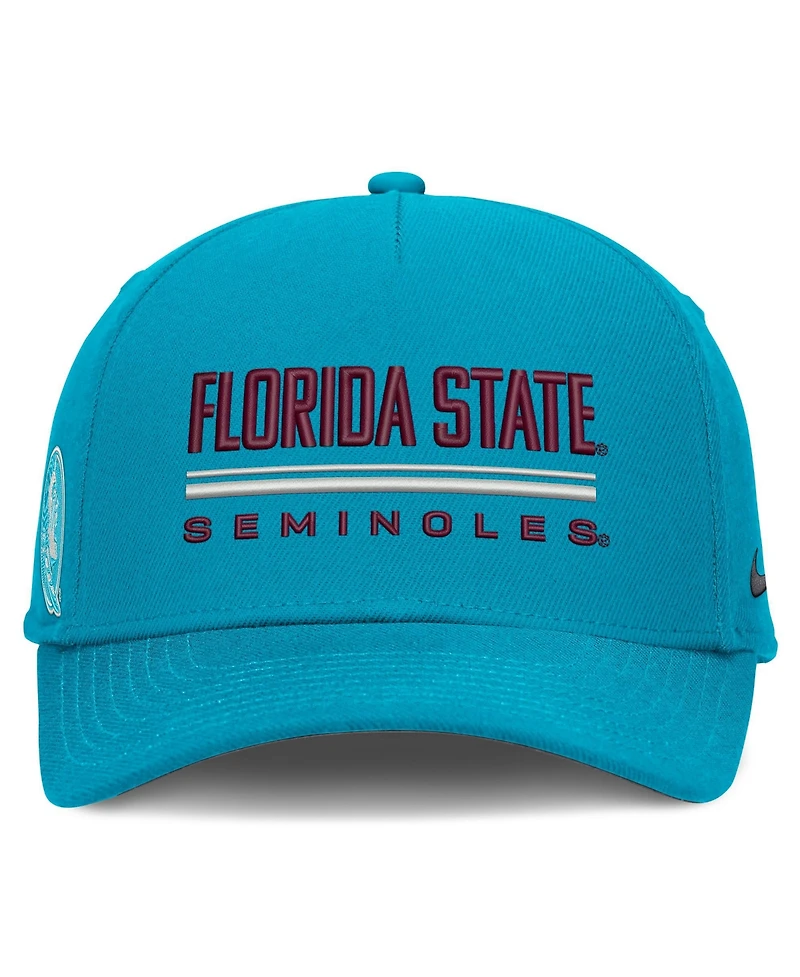 Nike Men's Turquoise Florida State Seminoles 2026 Sideline Dri-fit Rise Adjustable Hat