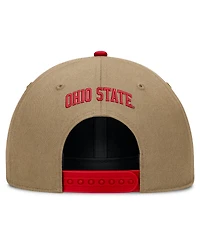 Men's and Women's Nike Beige/Scarlet Ohio State Buckeyes Primetime Rise Dri-fit Adjustable Hat
