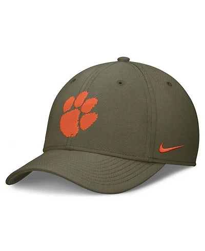 Nike Men's Olive Clemson Tigers Primetime SwooshFlex Dri-fit Hat