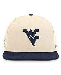 Nike Men's and Women's Natural/Navy West Virginia Mountaineers Campus Prep Snapback Hat