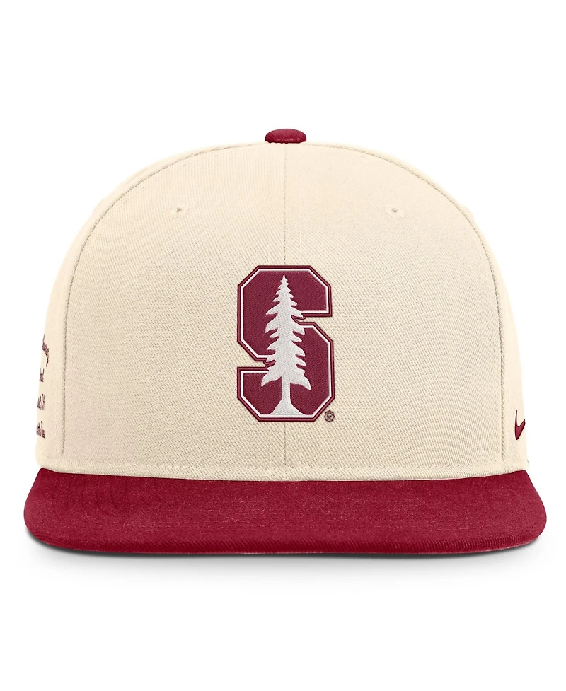 Nike Men's and Women's Natural/Cardinal Stanford Cardinal Campus Prep Snapback Hat