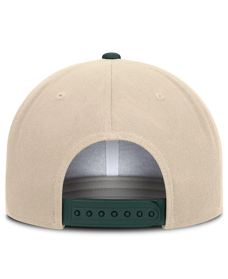 Nike Men's and Women's Natural/Green Michigan State Spartans Campus Prep Snapback Hat