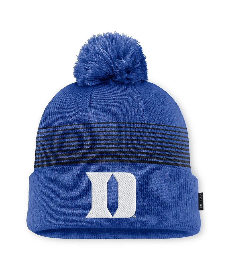 Men's and Women's Nike Royal Duke Blue Devils 2026 On-Field Cuffed Knit Hat with Pom