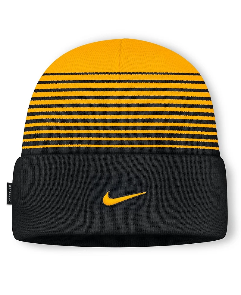 Men's and Women's Nike Black/Gold Iowa Hawkeyes On-Field Utility Knit Hat