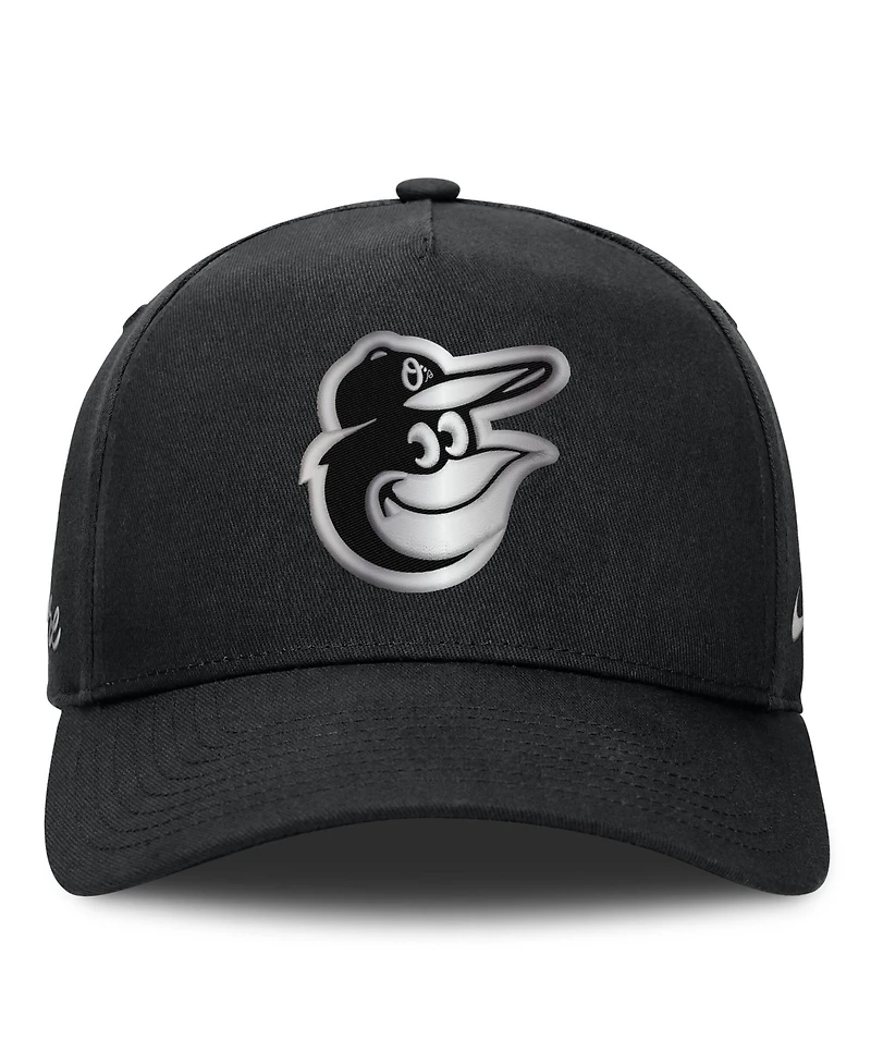 Men's Nike Black Baltimore Orioles Rise Dri-fit A-Frame Adjustable Hat
