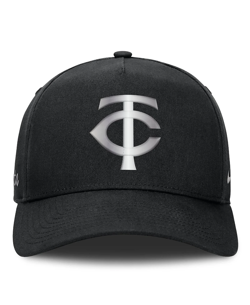 Men's Nike Black Minnesota Twins Rise Dri-fit A-Frame Adjustable Hat