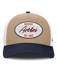 Men's Nike Khaki/Navy Houston Astros Rise A-Frame Trucker Adjustable Hat